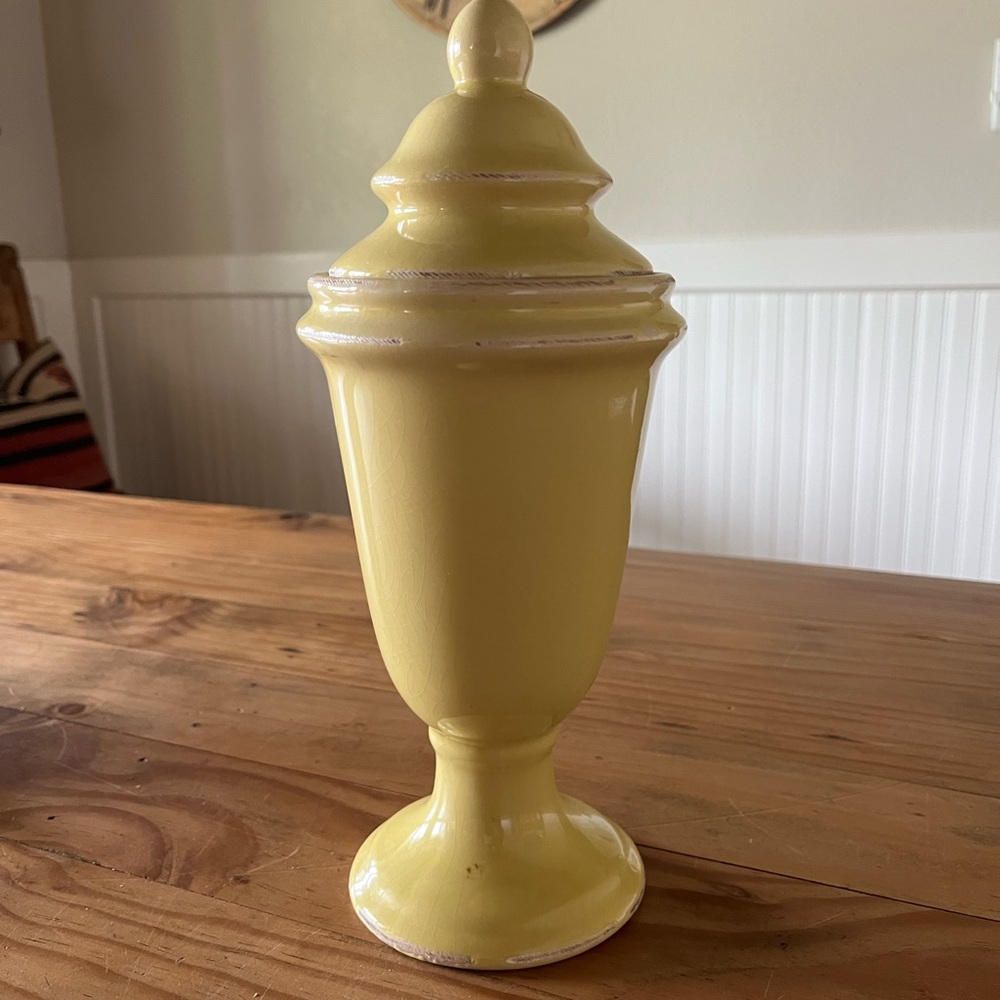Yellow Ceramic Tea Canister - Picture 3 of 7